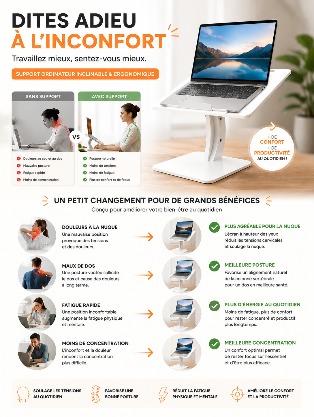 ⭐Konfora⭐  La table portable 8-en-1